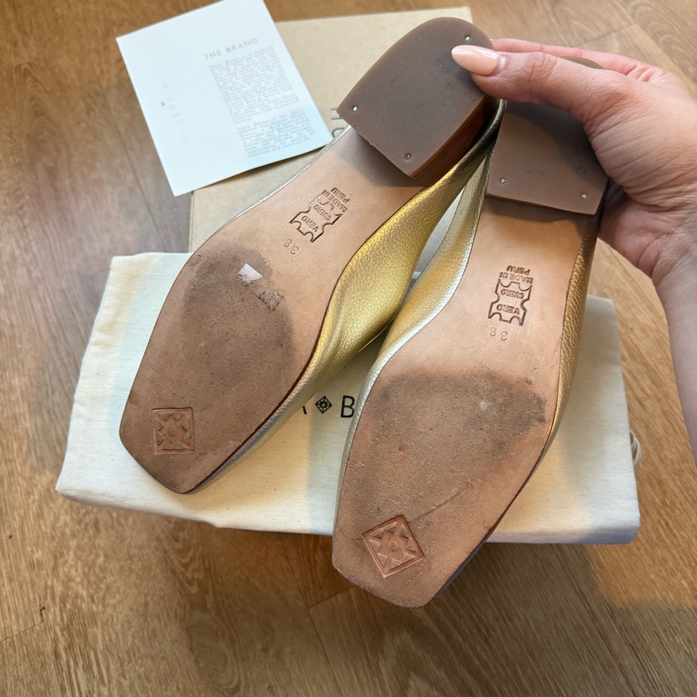 HUMA BLANCO FÉLIX GOLD MULES SIZE 7.5 (38) - Picture 4 of 7